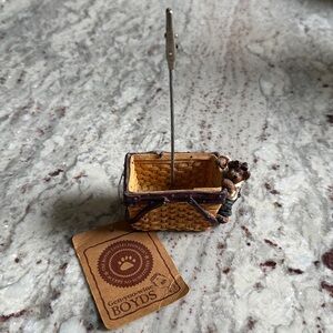 Vintage Boyds Bears JOT "Basket Memo Holder"